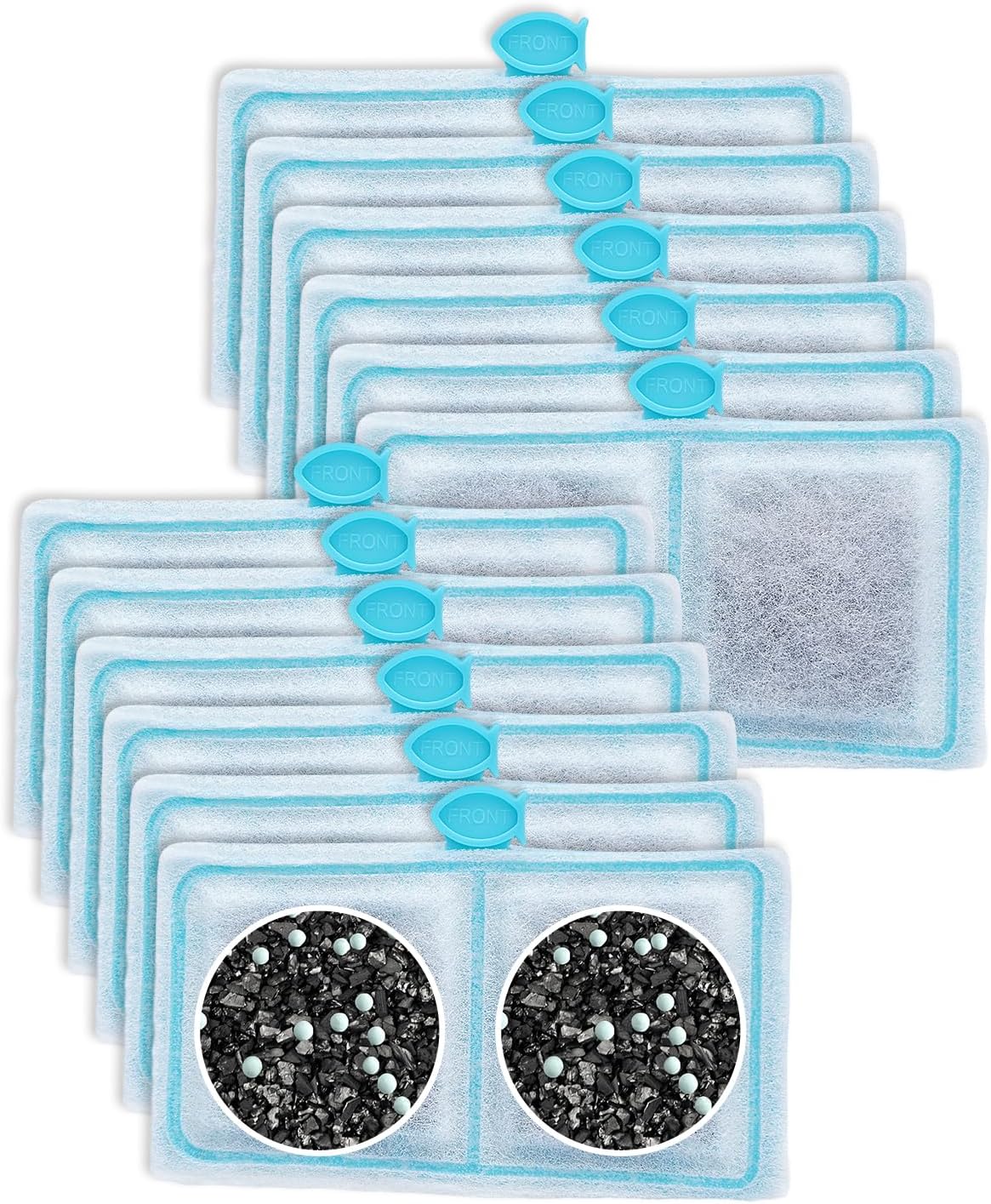 12 Pack Upgraded EF-S Filter Cartridge Compatible with Top Fin Filter Cartridges, EF-S Fish Tank Filters Compatible with Top Fin Aquarium Filters for BF5 BETTAFLO