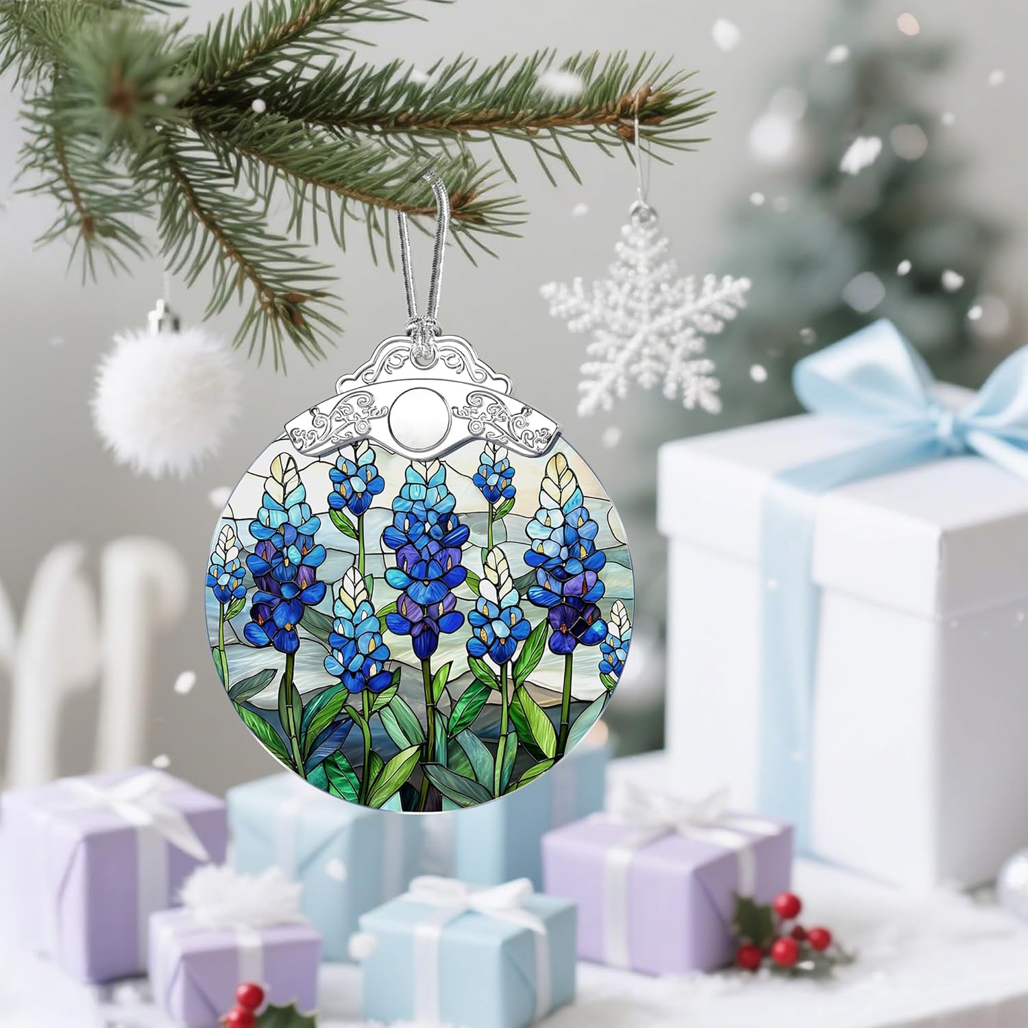 Texas Bluebonnet Christmas Ornaments: Christmas Tree Ornaments, Holiday Decor for Flower Lover, Texas State Flower-Themed, Stocking Stuffers, Gift Ideas, Xmas Gifts & Gifts for Mom, Grandma