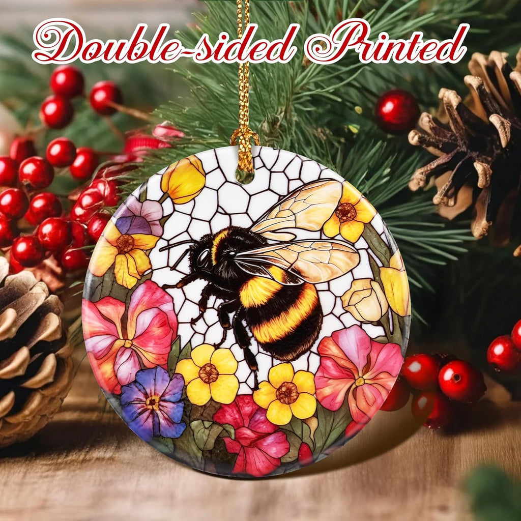 Christmas Ornaments, Bee Ornament, Christmas Tree Ornaments, Xmas Decorations, Holiday Decorations, Gifts for Bee Lovers, Holiday Party Gifts, and Xmas Gift Ideas