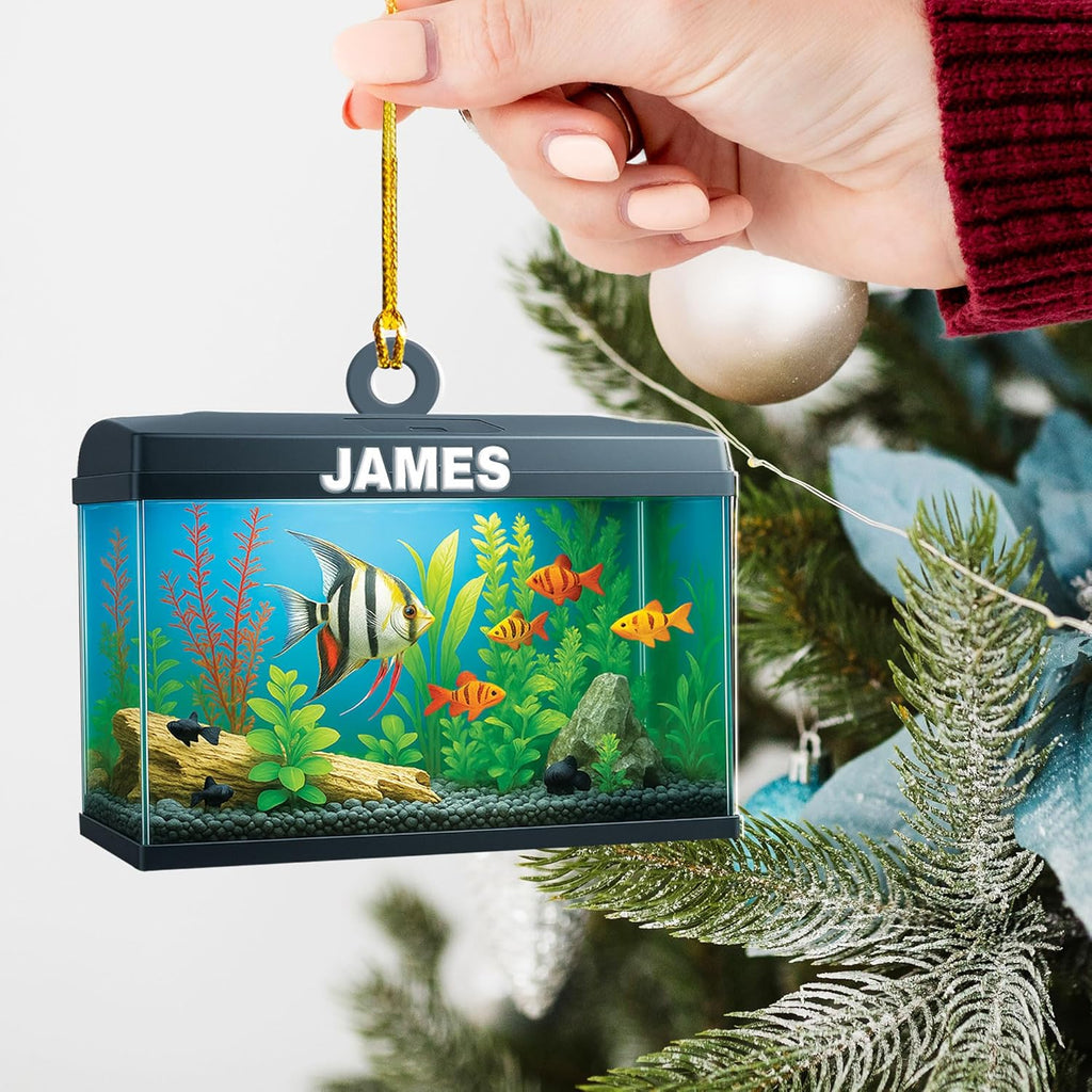 Personalized Aquarium Fish Tank Ornament, Fishes Christmas Ornament, Underwater Aquarium Ornament, Aquarium Decorations for Fish Tank, Gift for Ocean Lovers, Scuba Divers (FT2)