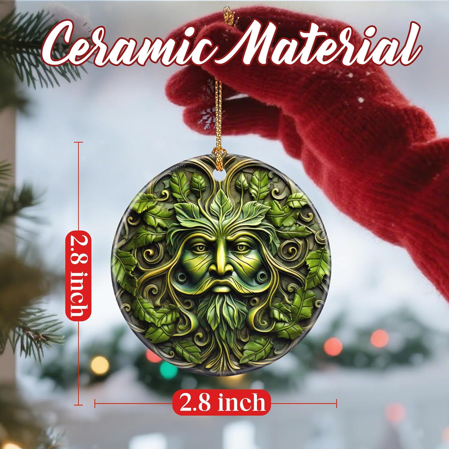 Christmas Ornaments, Dodosky 2.8in Ceramic Plant Ornament, Xmas Decor, Christmas Tree Ornaments, Xmas Decorations for Tree, Holiday Ornament, Gifts for Plant Lovers, Gifts for Men, Gardener