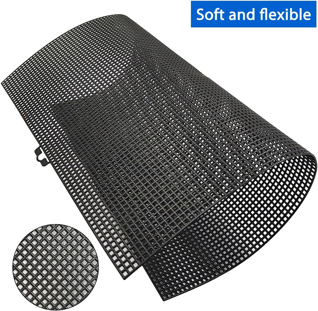 5 Pcs 7 Count Plastic Mesh Canvas Sheets for Embroidery Crafting - 10.2" x 13.2", Acrylic Yarn Crafting, Knit and Crochet Projects, Make Aquarium Dividers, with 5 Pcs Weaving Needles, Black