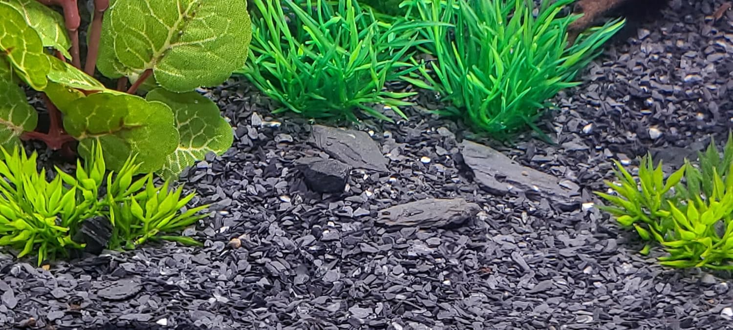 Small World Slate & Stone Natural Coarse Sand Gravel Substrate USA Sourced and Packaged for Aquascaping Planted, Freshwater and Saltwater Tanks - Gravel Size Approx. 1/32" to 1/8" (14 lbs)