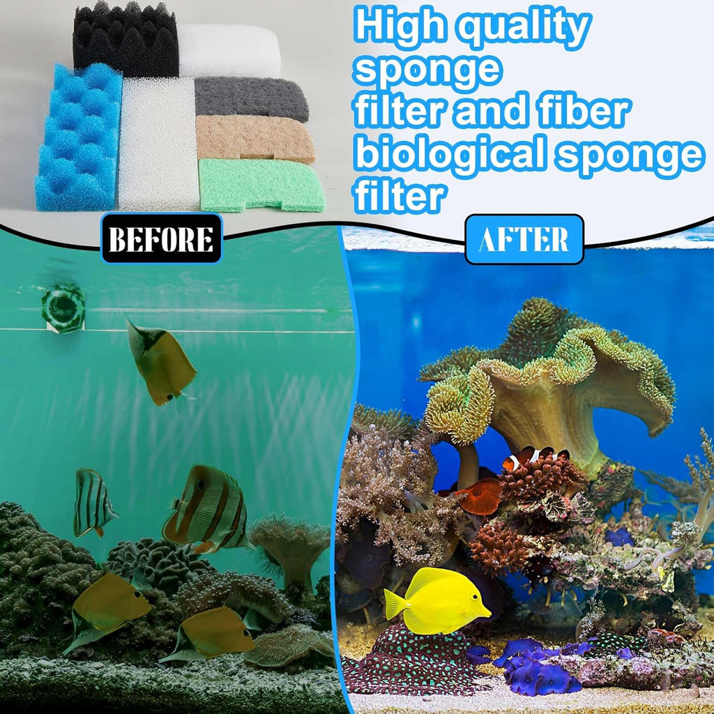 68 Pcs Filter Media Compatible with Fluval 306/307, Replacement Canister Filter Media Kit Mesh Bags, Quick Clear, Foam, Nitrite/Phosphate/Ammonia Remover, Towel, Grease 12-Month Maintenance