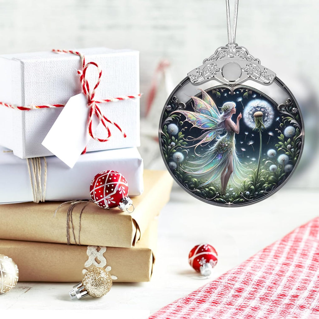 Christmas Ornament, 2025 Ornaments for Christmas Tree, Stained Glass Hanging Ornament, Holiday Ornaments, Unique Gift Idea - Fairy