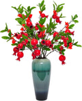4 Pcs 37" Faux Pomegranate Berries Bouquet - Realistic Artificial Rosehip Berries Stems, Decorative Branches for Dining Table Centerpiece, Kitchen Home Party Floral Decor