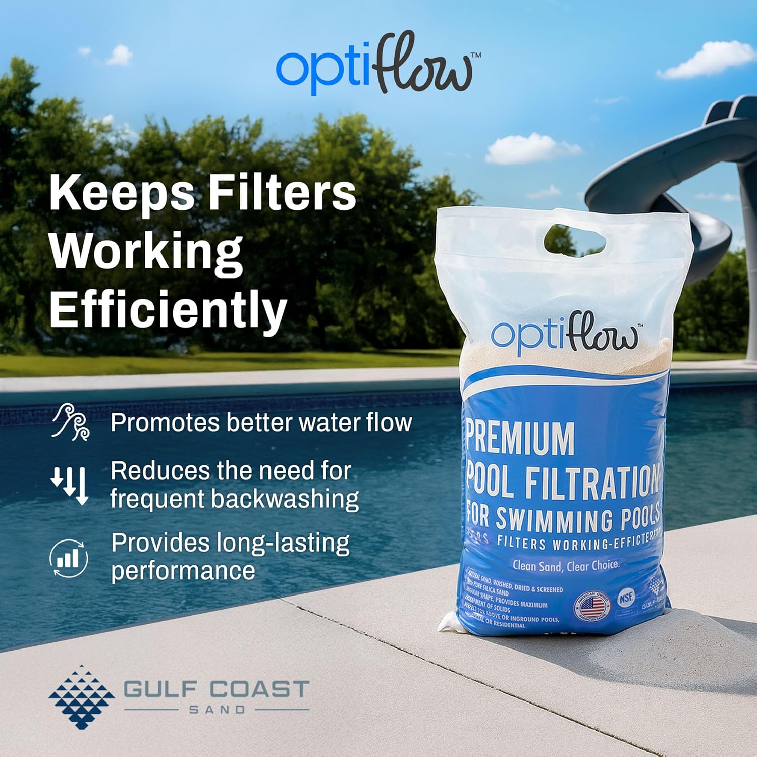 3-Pack Pool Filter Sand, Premium Filtration with Pure Silica Formula, 50 Lbs - Swimming Pool System Accessories and Supplies for Cleaning and Maintenance