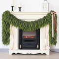 9FT Real Touch Christmas Cedar Garland - 1PCS, Artificial Pine Needles Garlands Realistic Fake Green Faux Garland for Holiday Fireplace,Table,Window,Stairs,Mante,Indoor Outdoor Decor