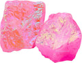 Amazing Gemstone Angel Aura Rose Quartz Raw Crystals and Healing Stones, Natural Rocks for Tumbling - DIY Raw Stones and Crystals, 2 Pieces