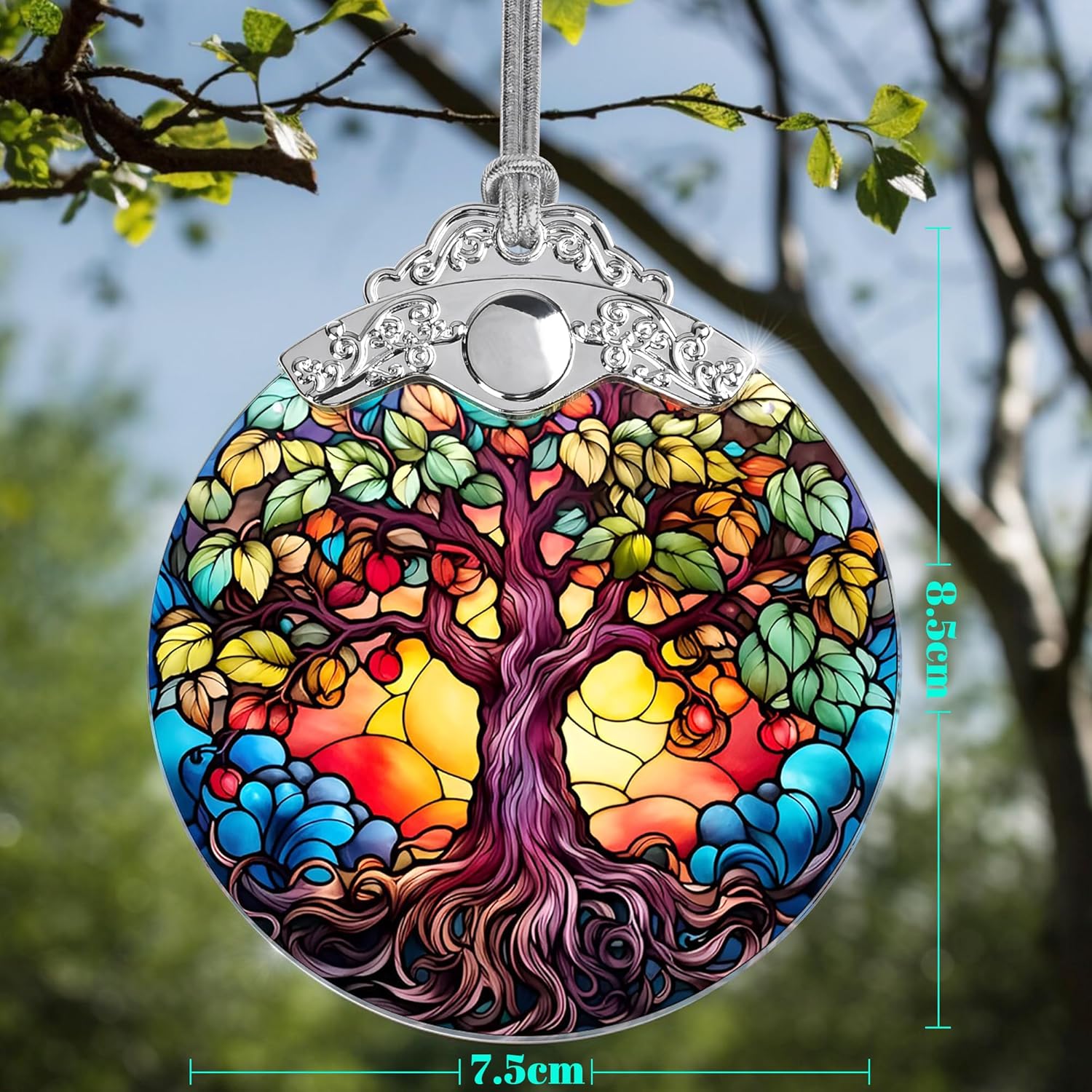 Tree of Life Christmas Ornament, Stained Glass Decor, Gifts & Holiday Ideas