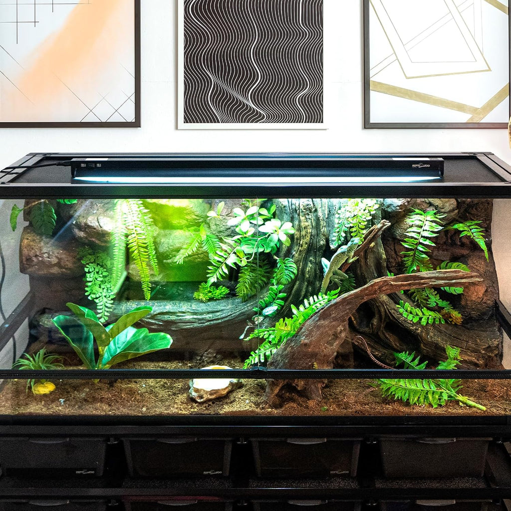 REPTI ZOO Switchable UVB Light for Reptiles, 39W T5 UVB Light Combo Kit for Tropical & Desert Reptile, 34" Terrarium Hood Lamp Fixture with UVB 10.0 Bulb for Bearded Dragon Snake Gecko Lizard Tortoise