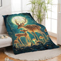 Deer Blanket Cute Deer Elk Throw Blanket Gifts for Girls Women Kids Boys Adults Men Super Soft Cozy Plush Fluffy Fuzzy Fleece Blanket Home Decor 60''X80''