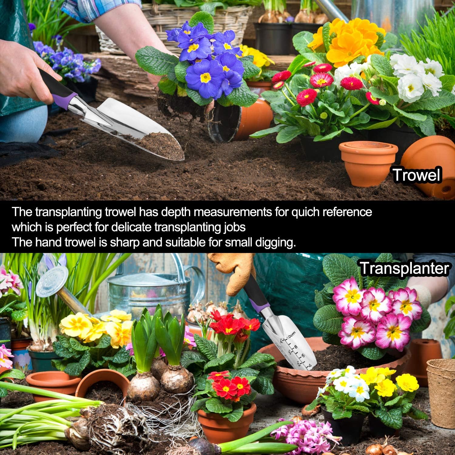 Garden Tools Set 83 Piece, Succulent Tools Set Included, Heavy Duty Aluminum Gardening Tools for Gardening, Non-Slip Ergonomic Handle, Durable Storage Tote Bag, Gifts for Men Women