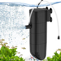 Submersible Aquarium Filter, 106GPH 4-Stage Fish Tank Filter Adjustable Air Flow Powerful Internal Filter for 10-30 Gallon Tank with Filtration Oxygenation Circulation (6W)