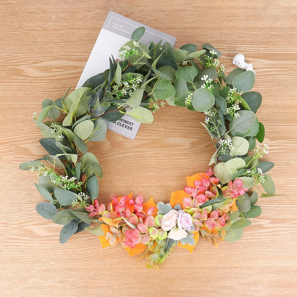 Beferr 18pcs Eucalyptus Stems Bulk Faux Silver Dollar Eucalyptus Leaves Plant Branches Artificial Greenery Stems for Flower Arrangements Home Decor Indoor