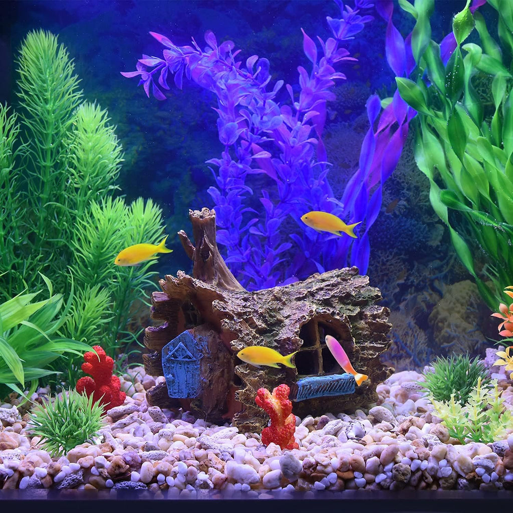 fazhongfa Fish Tank Decorations Betta House Hide Cave Aquarium Ornament Small and Medium Fish Accessories Fish Resin Toys Hideouts Aquarium Backgrounds