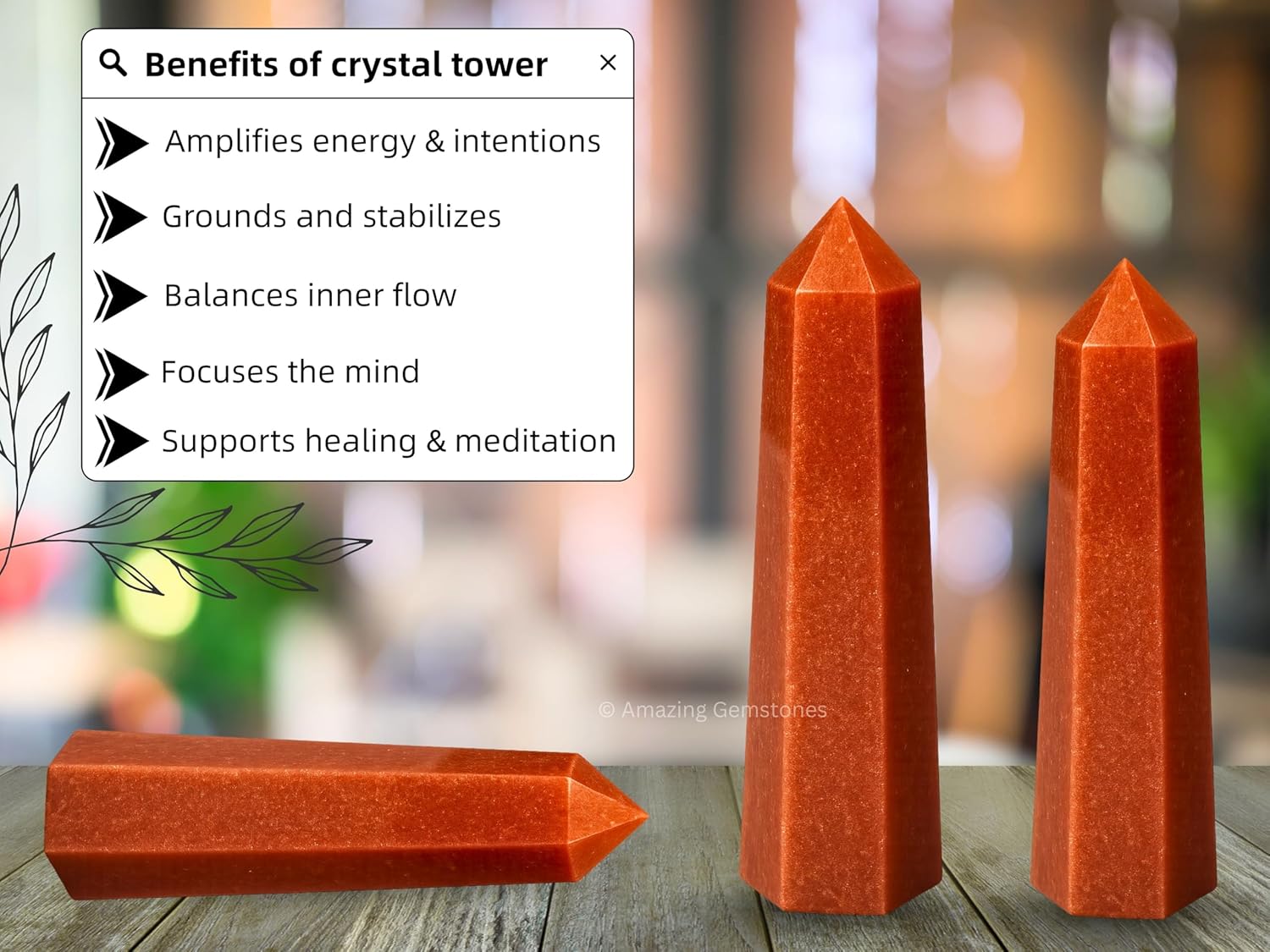 Amazing Gemstone Red Jasper Crystal Towers - Natural Healing Crystal Point Obelisk for Reiki Healing and Crystal Grid (2 Inch to 3 Inch)