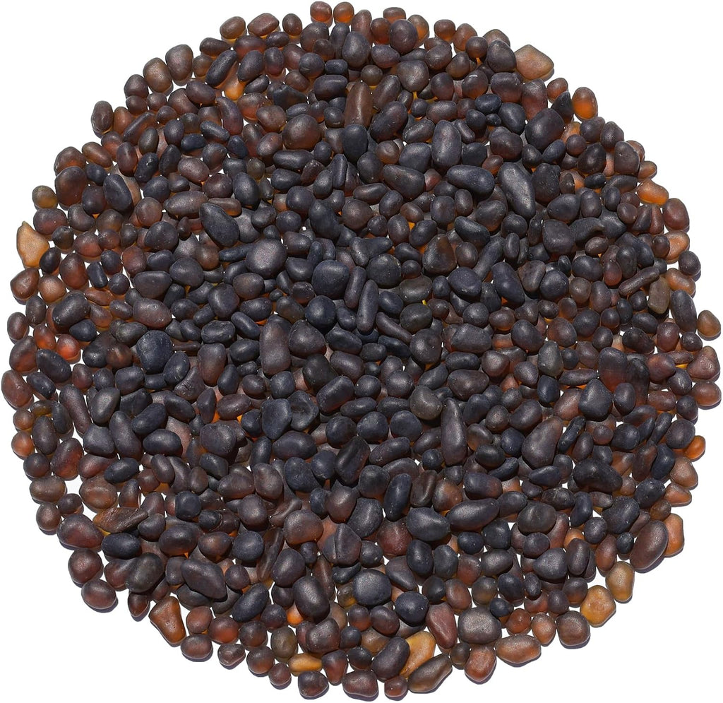 Sea Glass Stones - 0.9LB Brown Frosted Glass Pebbles Gemstones - Perfect for Aquarium Rocks, Fish Tank Gravel, Vase Fillers, DIY Crafts, and Home Decor