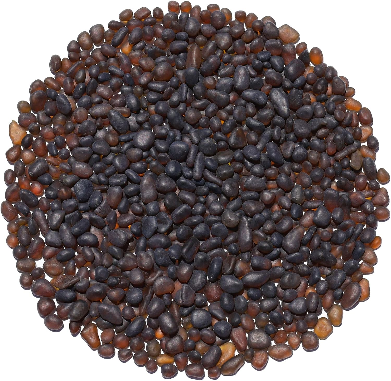 Sea Glass Stones - 0.9LB Brown Frosted Glass Pebbles Gemstones - Perfect for Aquarium Rocks, Fish Tank Gravel, Vase Fillers, DIY Crafts, and Home Decor