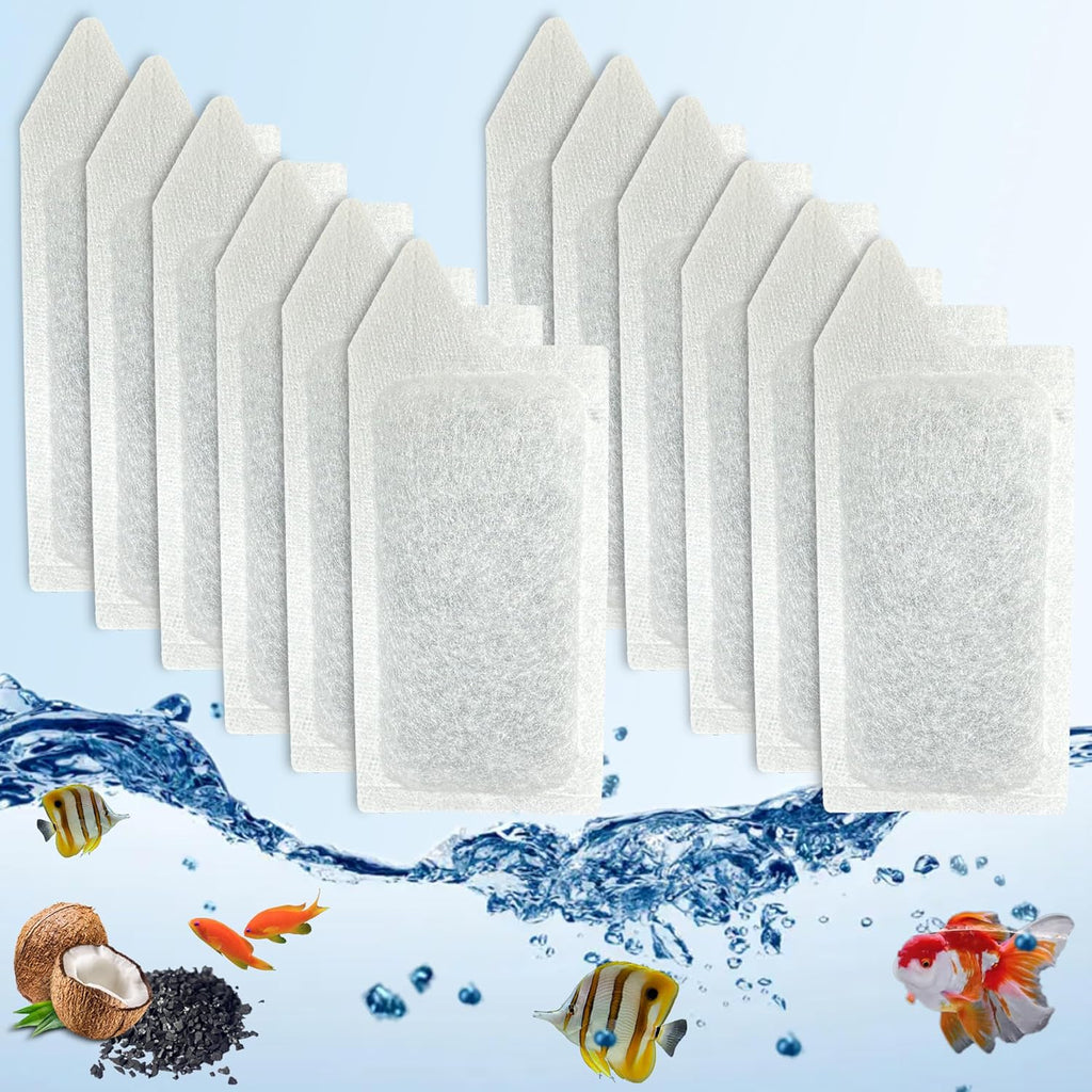 12 Pack Replacement Small Size Cartridges for Tetra Whisper Small Fish Tanks Filter; Refilled Filter Cartridges S Size for Aquarium Kits 3-10 Gallons