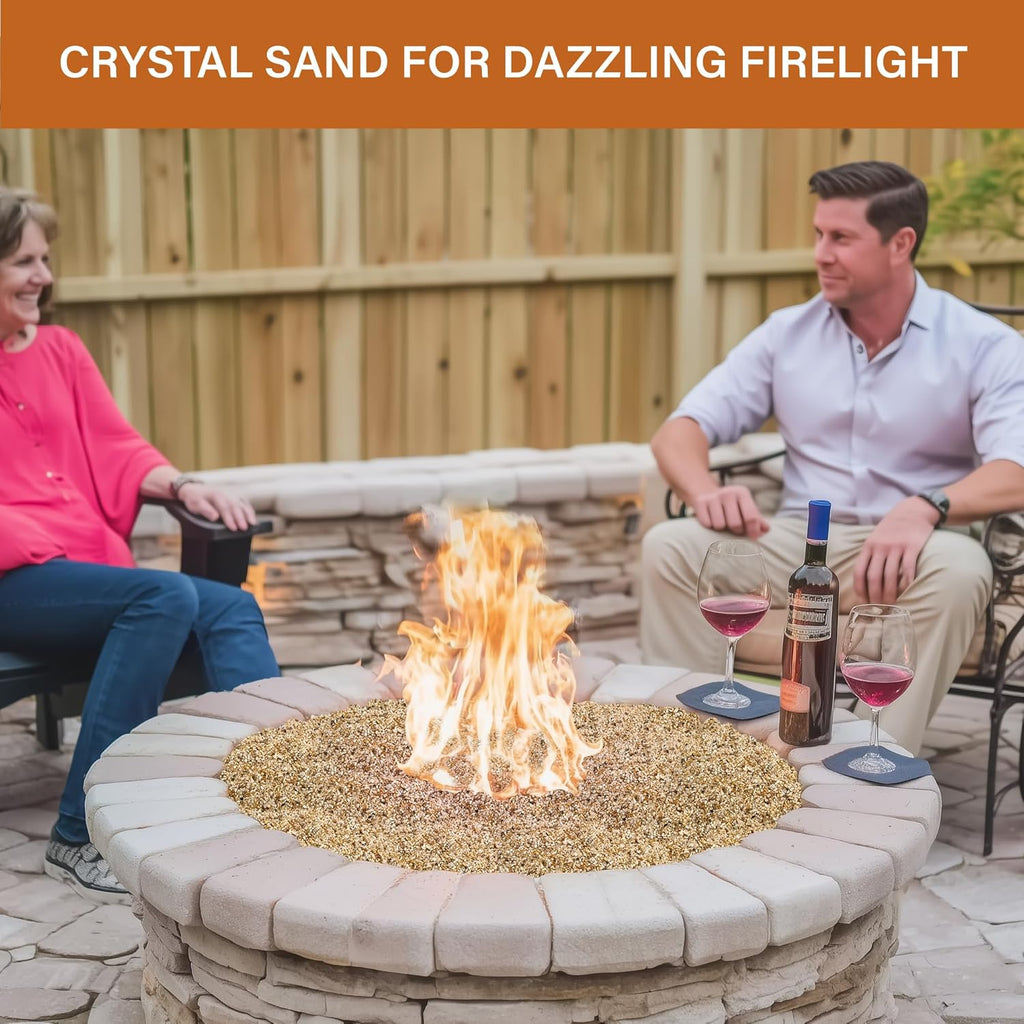 NUPICK 14-20 Mesh Silica Sand for Fire Pit, 10lb Coarse Sand for Fireplaces, Decorative Sand for Gas or Propane, Heatproof Base Layer Under Fire Glass, Lava Rocks, Wood, Garden, Vase Filler, Aquarium
