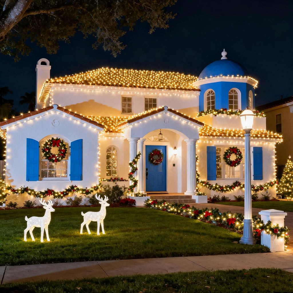 30.68FT 752 LED Christmas Outdoor Fairy Lights Plug in, Always-On Waterproof, Soft Copper Wire for Railing, Vine, Wedding Garland Indoor & Outdoor Party Decor