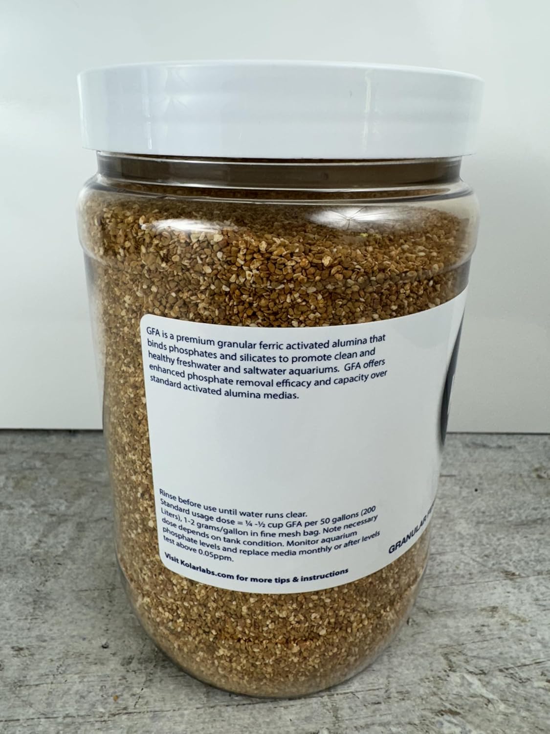 Kolar Labs Granular Ferric Alumina (GFA) Phosphate Reducer - for Fresh and Saltwater Aquariums, Promotes Clean, Crystal-Clear Aquariums, 700 Grams (1.54 lbs)
