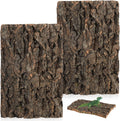 Kisangel 2Pcs Cork Bark Reptile Terrarium, 3D Natural Bark Backdrop - Background Climbing Mat for Lizard, Turtle, Gecko, Bearded Dragon