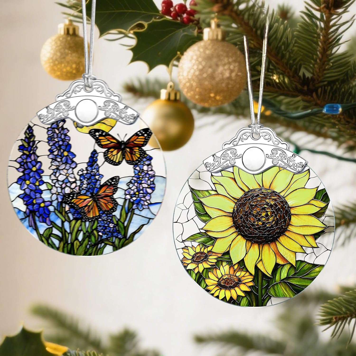 Sunflower Christmas Ornaments: Christmas Tree Ornaments, Holiday Decor for Flower Lover, Stocking Stuffers, Gift Ideas, Xmas Gifts & Gifts for Sunflower Plant Lover