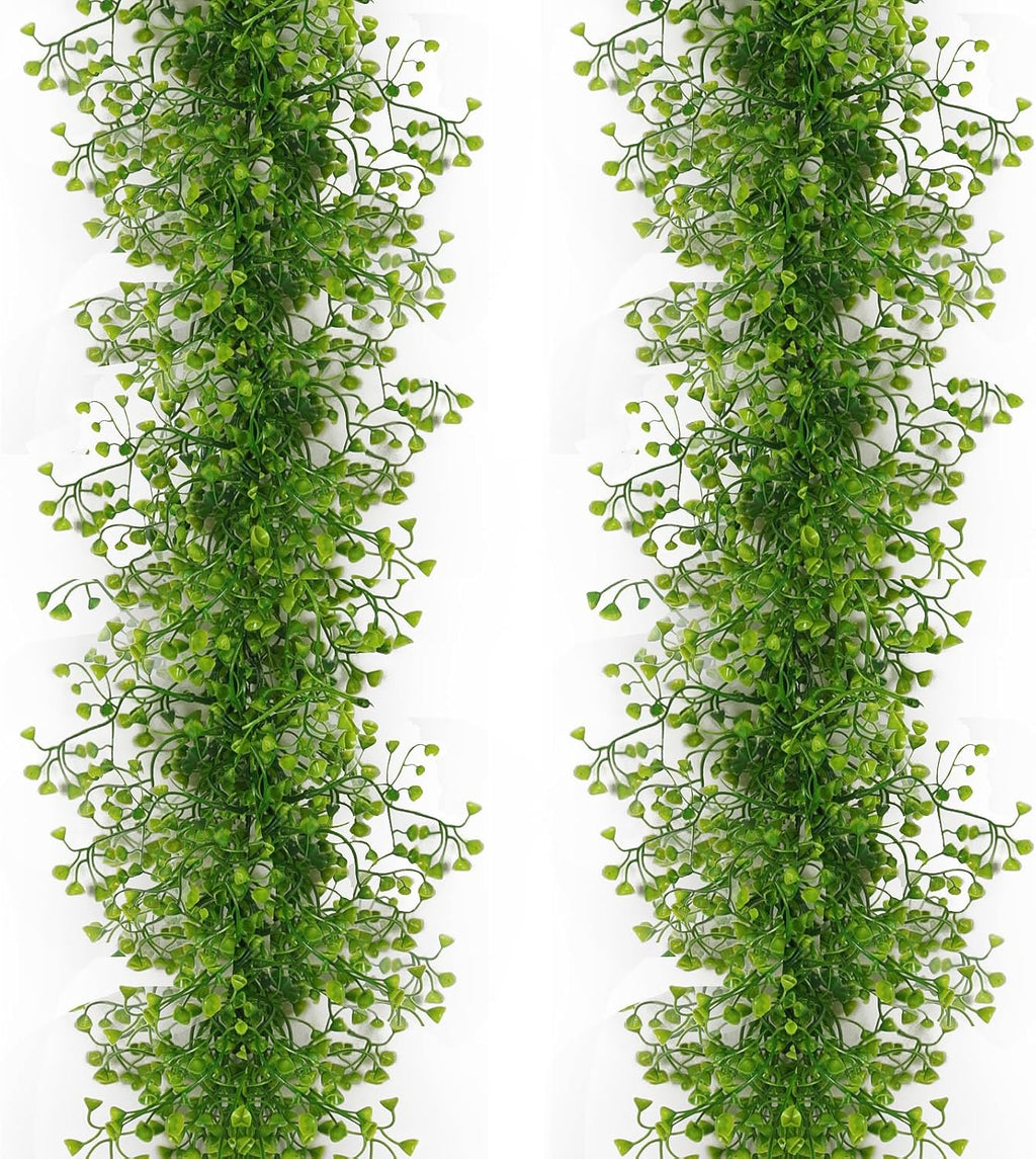 RECUTMS Artificial Hanging Plant 2Pcs 5.6Ft Fake Garland Plant Greenery Faux Ferns Leaves Ivy Garland for Home Indoor Outdoor Wedding Farmhouse Mantle Table Centerpiece Party Garden Decor(Green)