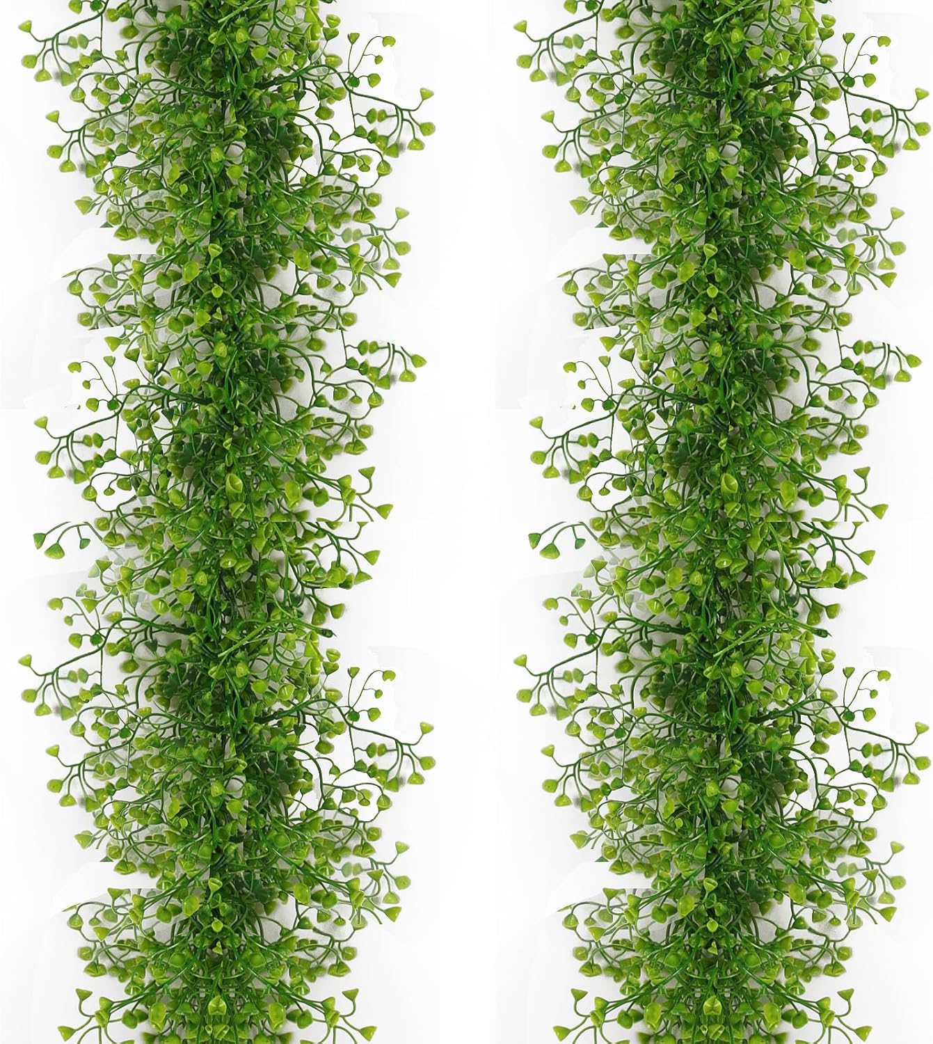 RECUTMS Artificial Hanging Plant 2Pcs 5.6Ft Fake Garland Plant Greenery Faux Ferns Leaves Ivy Garland for Home Indoor Outdoor Wedding Farmhouse Mantle Table Centerpiece Party Garden Decor(Green)