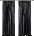 Sugargirl Halloween Black Sequin Backdrop Curtain 2 Panels 2FTx8FT Glitter Black Background Drapes Sparkle Photography Backdrop for Party Wedding Birthday Wall Decoration