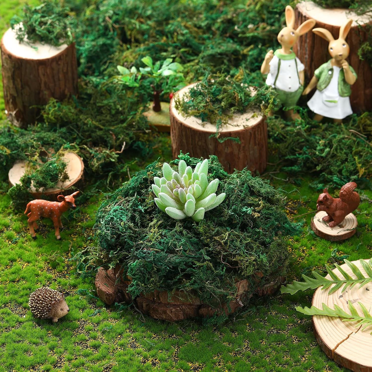 Zeyune 56.4 Oz Artificial Moss for Planters Fake Decor for Potted Plants Centerpieces Fresh Green Moss for Crafts Planter Filler for Plants Floral Mini Garden Grass for Terrarium Arts Wedding