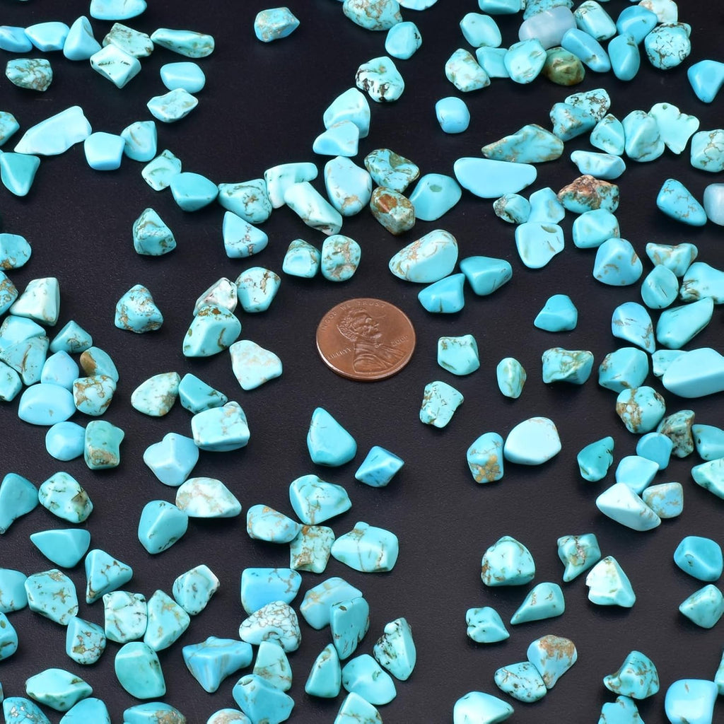 Polished Turquoise Crystal Chips 200 Pcs - 0.3" 10 oz Tumbled Stone Chips Crushed Sea Glass Stones Healing Reiki Crystal Jewelry Making Home Decoration