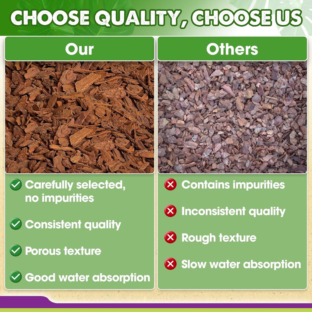 DUSPRO Recycle Orchid Bark Bulk for Plants, Optimal Texture Bark for Orchids Potting, Ideal Wood Chips for Plants (2 Quart)