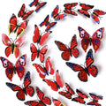 LiveGallery 72 PCS Red Removable 3D DIY Beautiful Butterfly Wall Decals Colorful Butterflies Art Decor Wall Stickers Murals for Kids Baby Boy Girls Bedroom Classroom Offices (Red)