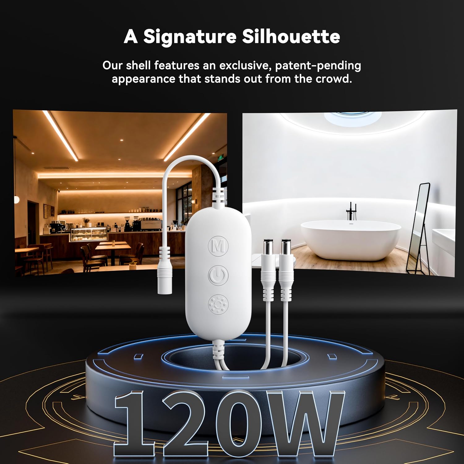 PAUTIX 2-Way RF WiFi Smart Remote Dimmer for Single Color LED Strip Lights,Work with Alexa and Google,14-Key Wireless Remote,DC 12-24V Controller for 3528/2835/5050/COB LED Strip Light(One to Two Way)