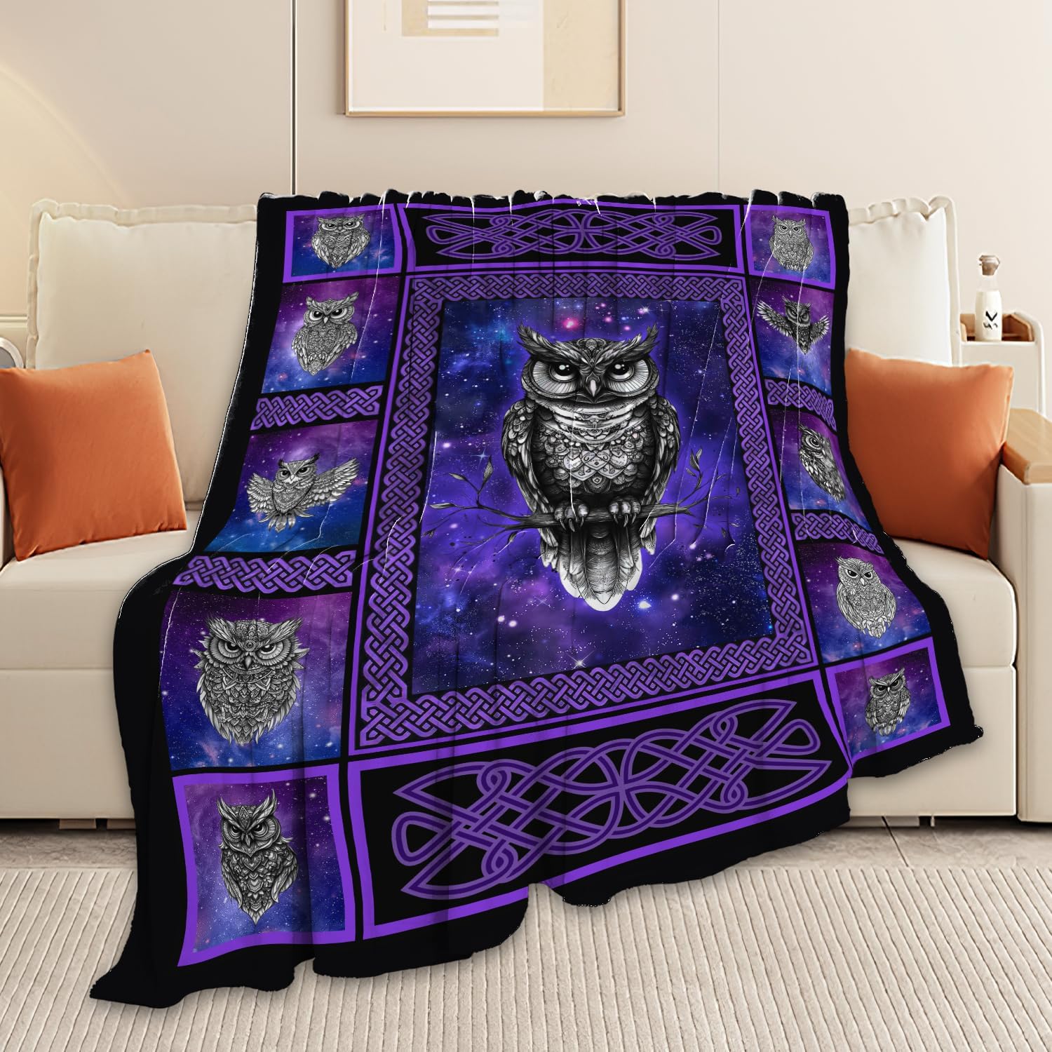 Owl Blanket Owl Throw Blanket Gifts for Women Girls Men Boys Kids Adults Super Soft Cozy Plush Fluffy Fuzzy Fleece Blanket Decor 40''X50''