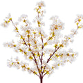 SITUMEIZI Artificial Cherry Blossom Branches Silk 39 Inch Faux Cherry Flowers Peach Tall Stems for Home Wedding Bedroom Table Japanese Real Touch Vase Decoration(3Pcs,Ivory White)