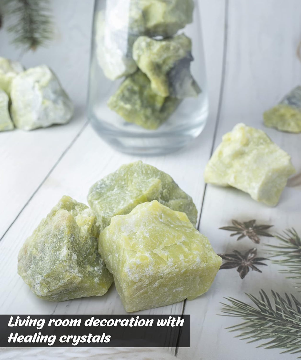 Crocon 1LB Serpentine Rough Bulk Natural Stone Raw Gemstone Tumbling Cabbing Polishing Gem Mining Chakra Balancing Reiki Healing Good Luck Home Office Decor