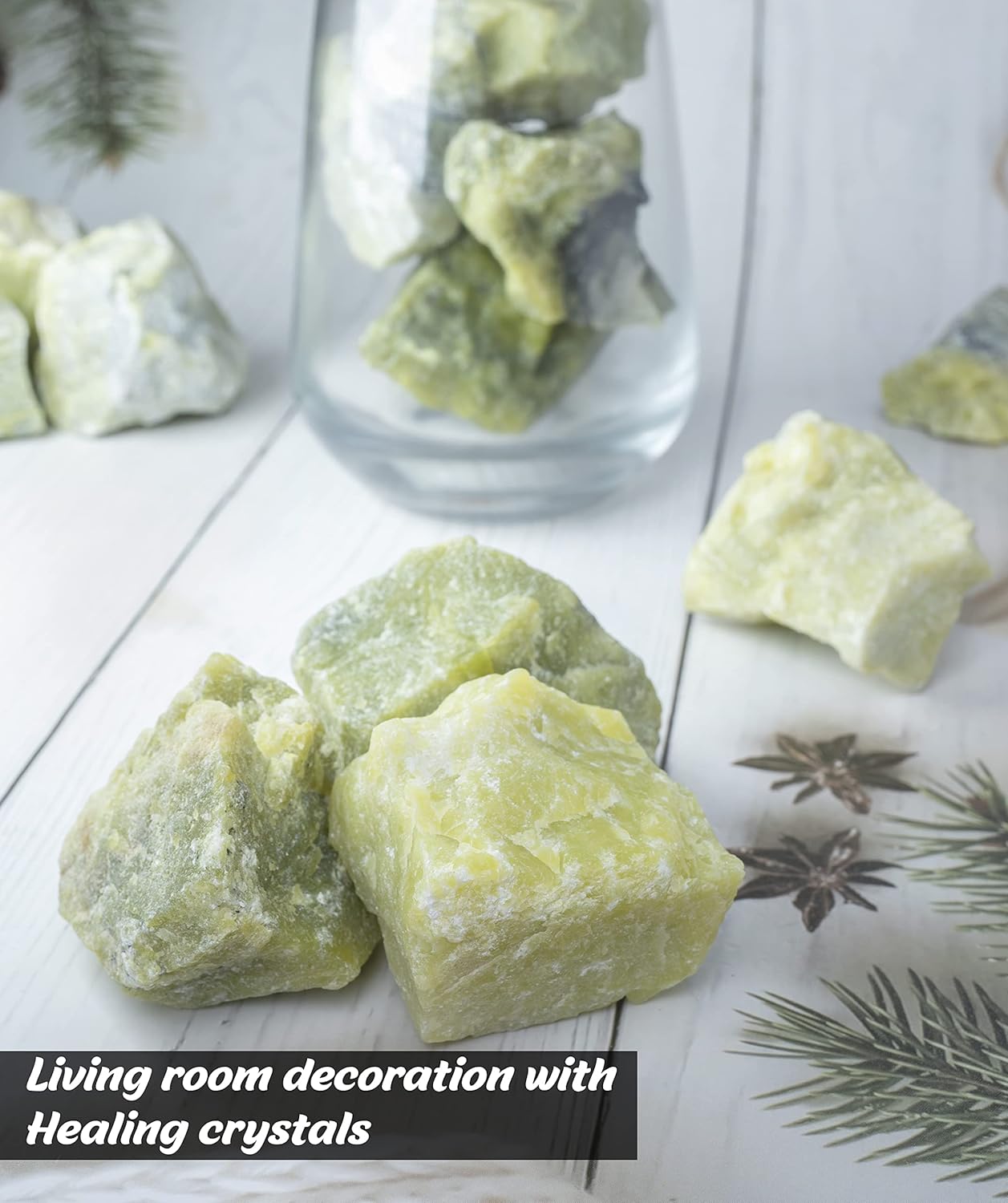 Crocon 1LB Serpentine Rough Bulk Natural Stone Raw Gemstone Tumbling Cabbing Polishing Gem Mining Chakra Balancing Reiki Healing Good Luck Home Office Decor