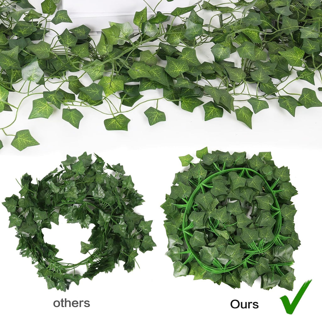 RECUTMS Fake Vines for Room Decor 86 FT Artificial Ivy Garland Hanging Plants Faux Greenery Leaves Bedroom Decor Aesthetic for Wall Wedding Party Home Garden Office Patio Outdoor Decoration(12 Pack)