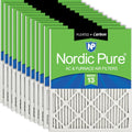 Nordic Pure 20x25x1 (19 1/2 x 24 1/2 x 3/4) Pleated Air Filters MERV 13 Plus Carbon 12 Pack