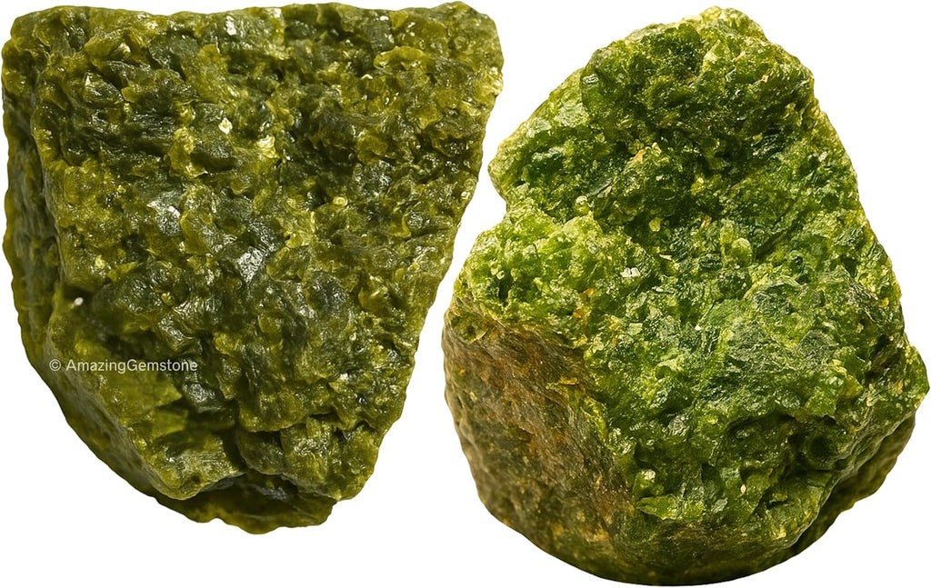 Amazing Gemstone 2 Pieces Green Tourmaline in Matrix Raw Crystals and Healing Stones, Natural Rocks for Tumbling and DIY Raw Stones and Crystals