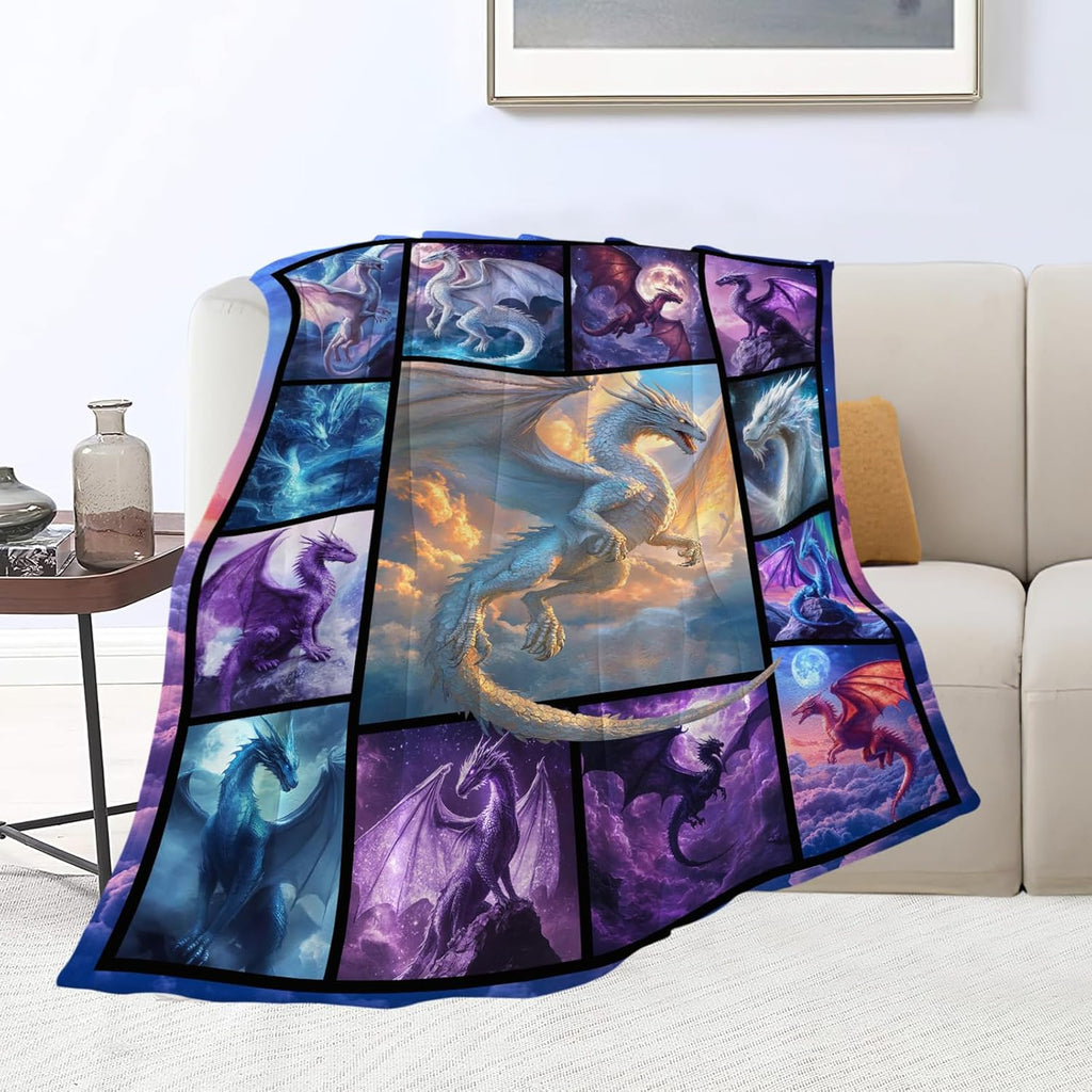 Dragon Blanket Dragons Lover Throw Blankets Gifts for Girls Boys Kids Dragon Lover Soft Cozy Fleece Plush for Couch Sofa Bed 60"x50"