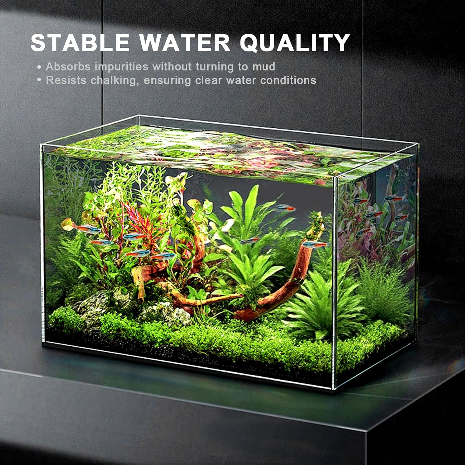 FZONE Aquarium Soil for Planted Tanks- Nutrient-Rich Aquarium Substrate for Fresh Water Live Plants, Dust-Free, Shrimp & Fish Safe，Long-Lasting pH Stable (3mm, 8L/17.64 lb, Black)