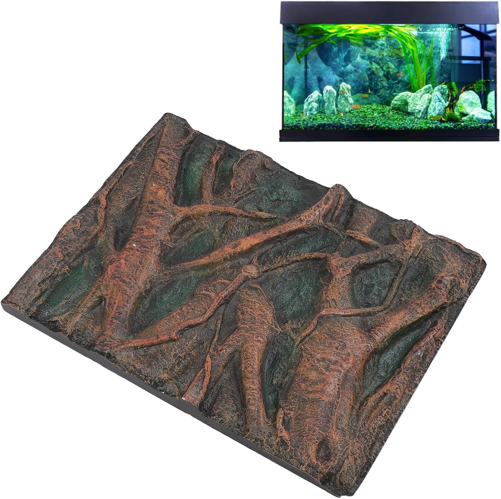 3D Aquarium Background Foam, Rock Texture, Non, Customizable, Ideal for Fish and Reptile Habitats (H)