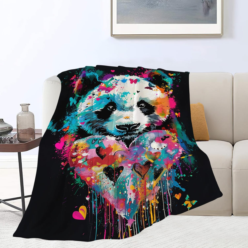 Panda Throw Blanket Panda Stuff Gifts for Kids Girls Boys Adults Women Man Soft Cozy Warm Plush Fluffy Fuzzy Fleece Blanket Decor 50''X60''