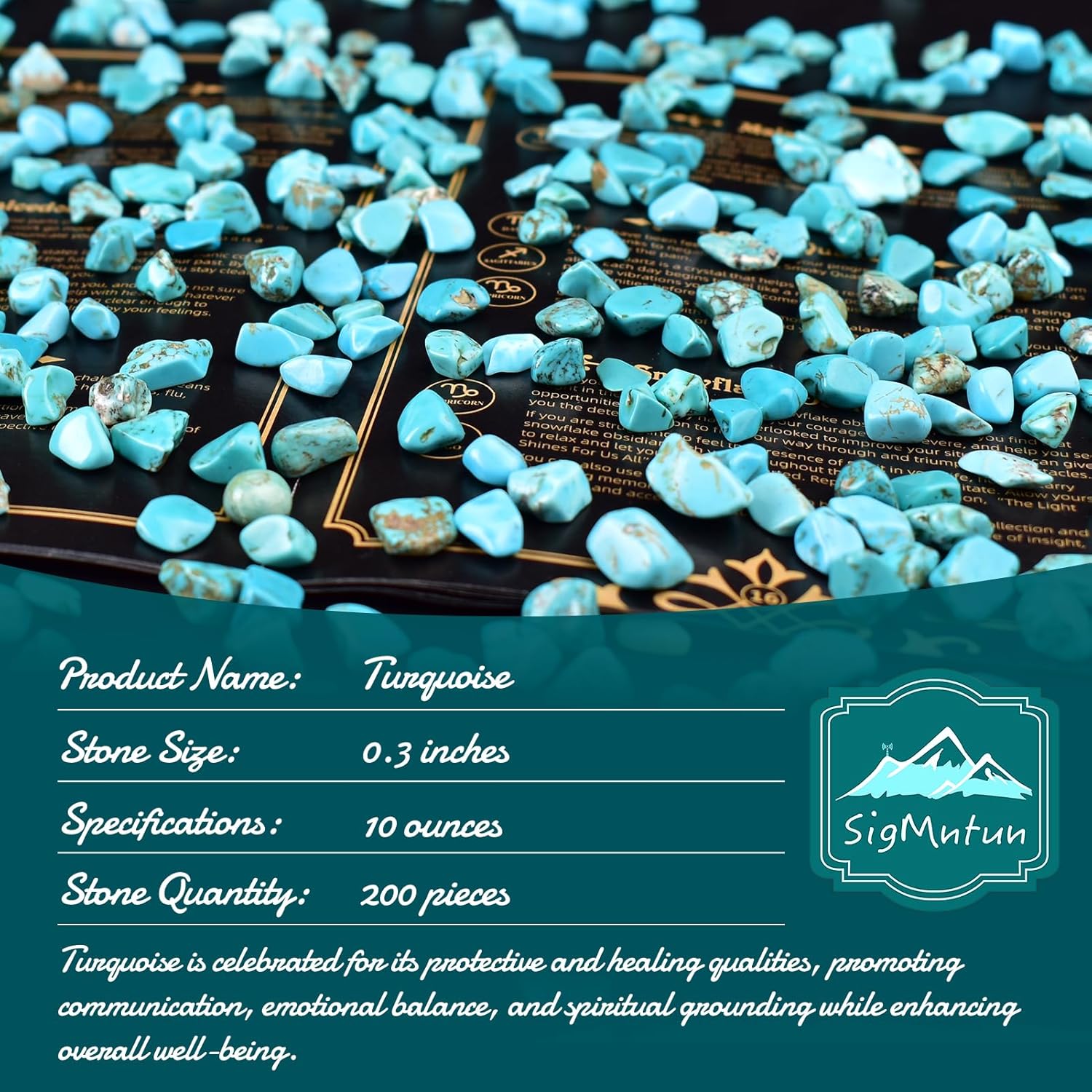 Polished Turquoise Crystal Chips 200 Pcs - 0.3" 10 oz Tumbled Stone Chips Crushed Sea Glass Stones Healing Reiki Crystal Jewelry Making Home Decoration
