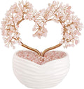 GEHECRST Rose Quartz Healing Crystals Heart Money Tree Reiki Gemstones Pink Quartz Bonsai Tree Feng Shui Crystal Ornament Home Office Desk Decor Healing Crystal Gifts for Mom Mothers Day Christmas